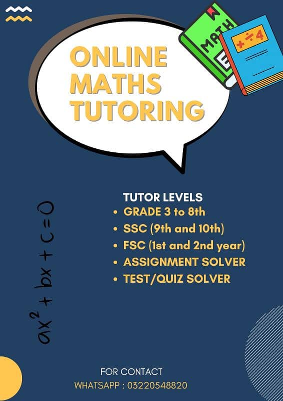 Mathematics online tutoring service available 0