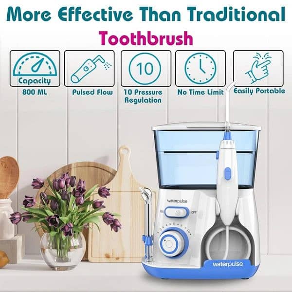 Waterpulse Electric Water Flosser Oral Irrigator, 800ML Large Capacity 1