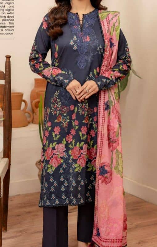 Eid Collection lawn three piece embroidered suit 0