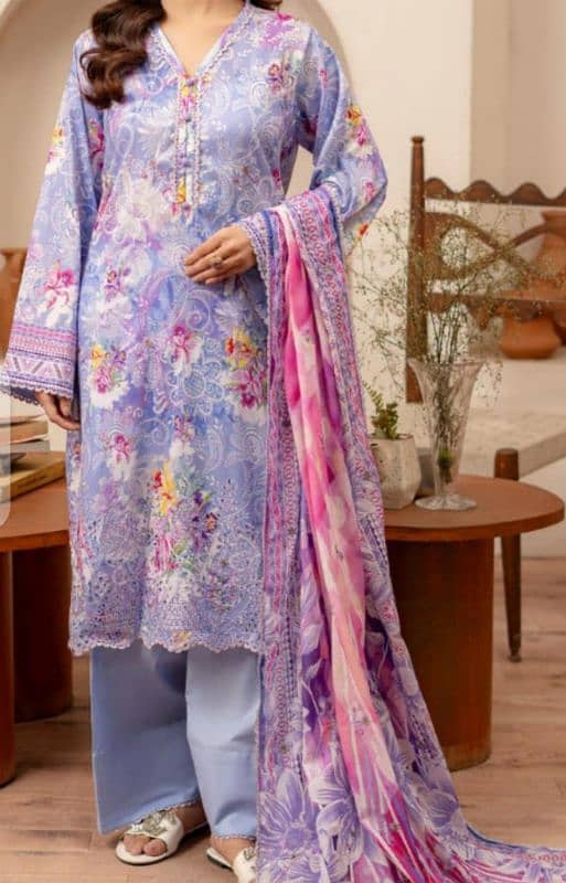 Eid Collection lawn three piece embroidered suit 3