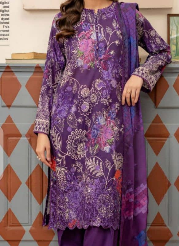 Eid Collection lawn three piece embroidered suit 6