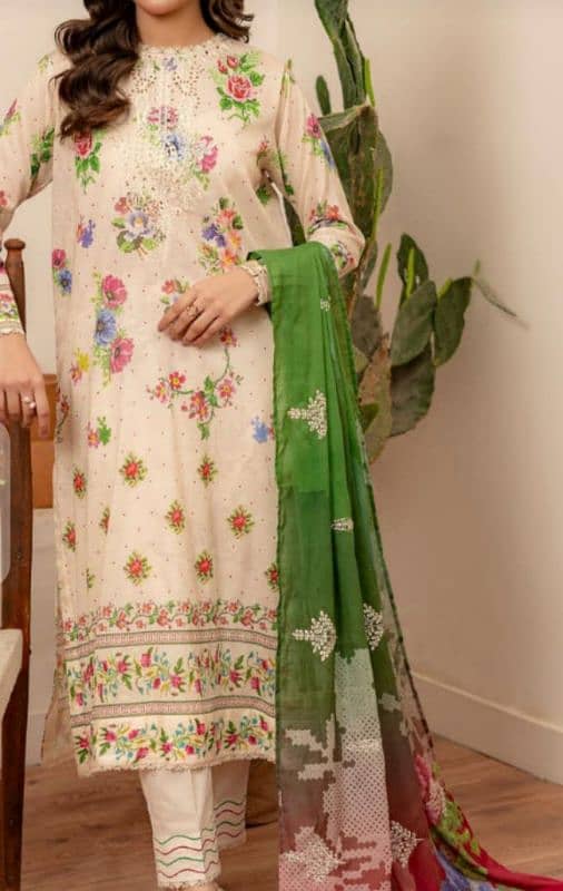 Eid Collection lawn three piece embroidered suit 7