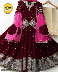 3 pcs women stitched embroidered maxi suit