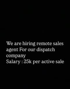 remote job as a sales agent for truck dispatch company