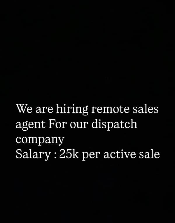 remote job as a sales agent for truck dispatch company 0