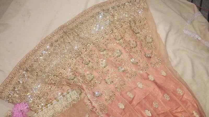 Beautiful Peach Colour Stitched Lahanga Dress 2025 1