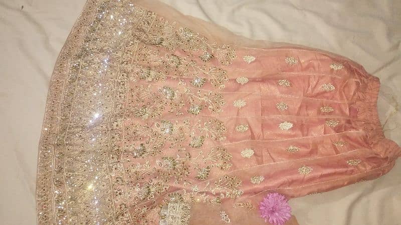 Beautiful Peach Colour Stitched Lahanga Dress 2025 5