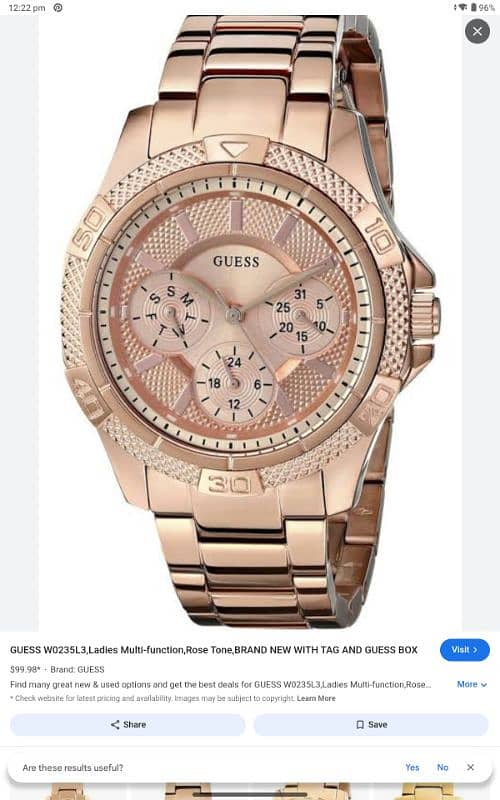 Rose gold Guess original ladies watch 3