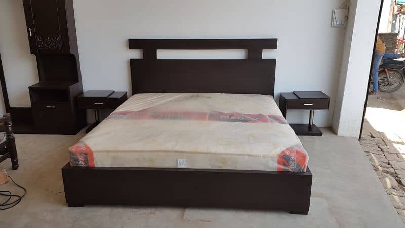 king size double bed with side table and glass Polish 5