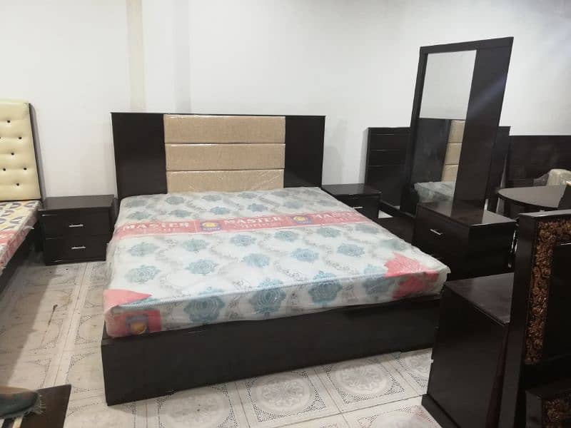 king size double bed with side table and glass Polish 7