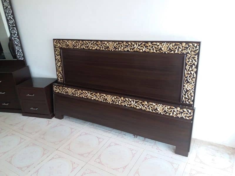 king size double bed with side table and glass Polish 14