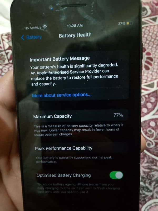 iphone 7plus nonpta original battery 77 10by10 condition 4