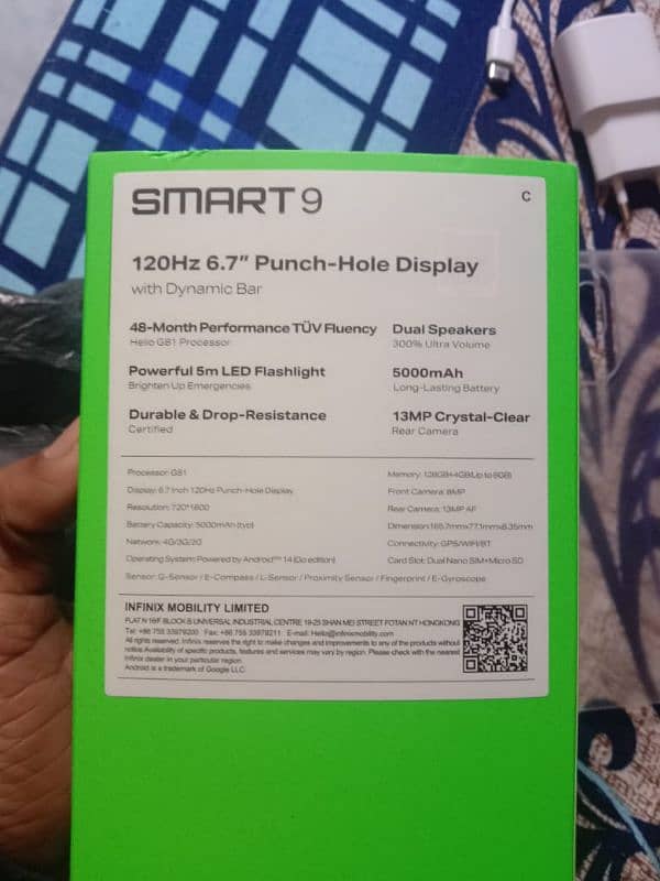 infinix smart 9 , 8/128 storage 1