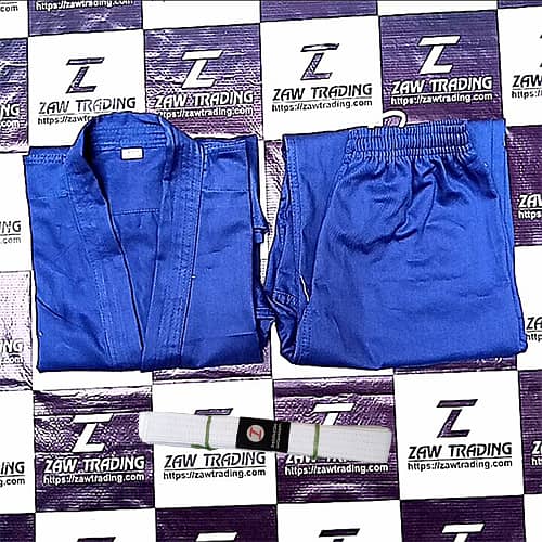 ZAW TRADING WTF approved Blue Karate Gi for Kids & Adults 0