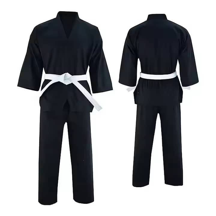 WTF approved Martial Arts Black Karate Uniform For Kids & Adults 4