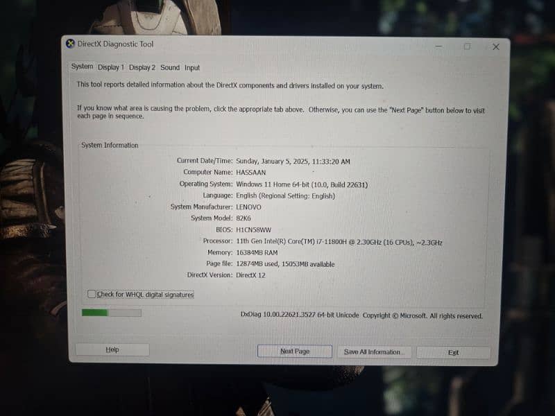 lenovo legion 7 gen 6 i7 11800h RTX 3070 with complete box 3