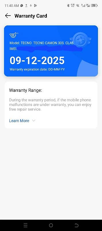 Tecno Camon 30s 16/256 in 11+ months warranty 11