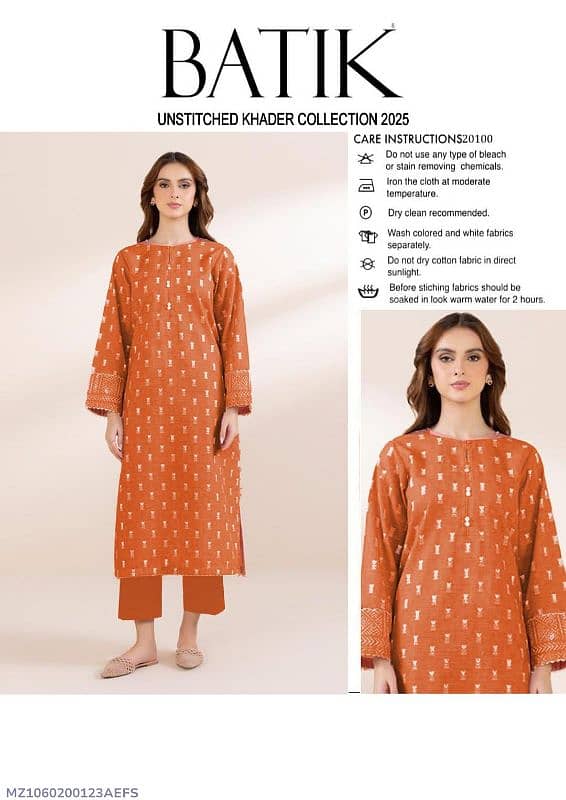 2 Pcs Women's Unstitched Embroidered Suit 16