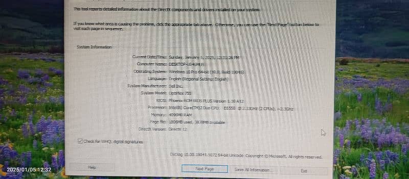 Dell optiplex 755 core 2 due 4 GB ram 5