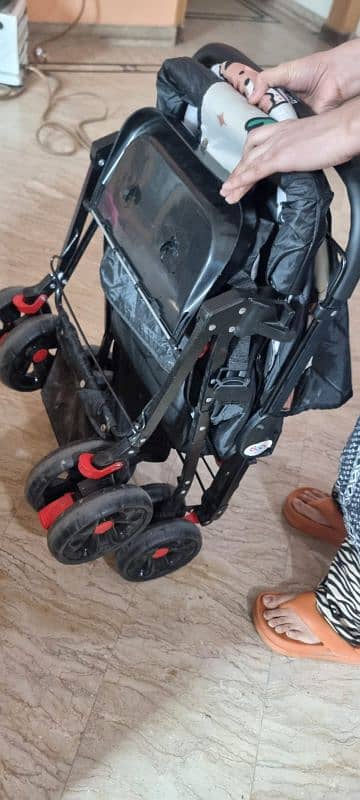 imported Baby Pram in best condition with multiple pockets & functions 3