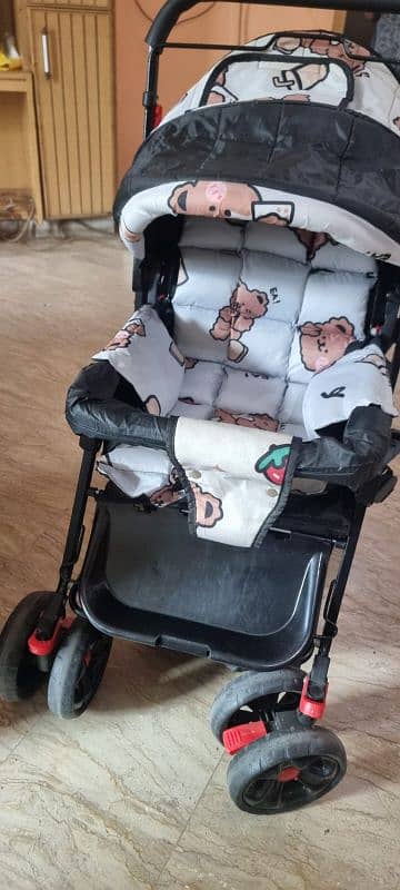 imported Baby Pram in best condition with multiple pockets & functions 6