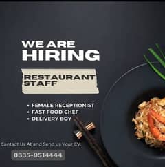 Restaurant staff wanted Brand road Gulgasht