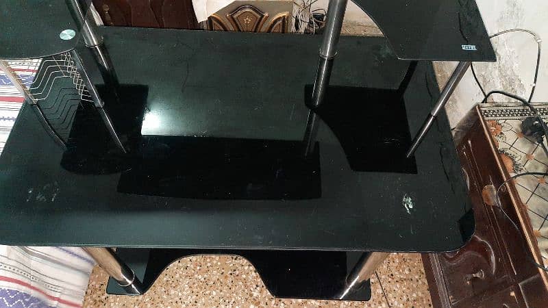 black glass computer TV  table 1