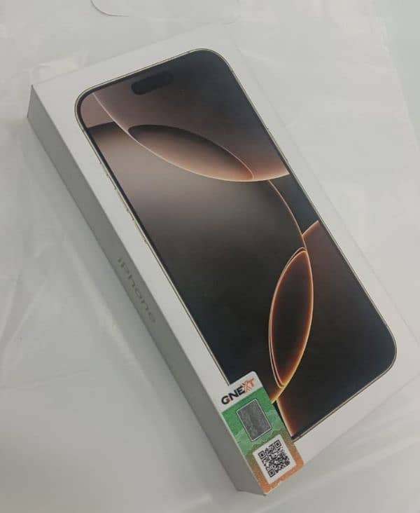 iPhone 16 pro max desert titanium PTA box pack with 1 year warranty 0