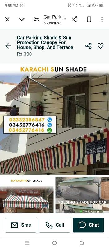 High-Quality Car Parking  Shade our for home shops Windows & Terrace 0