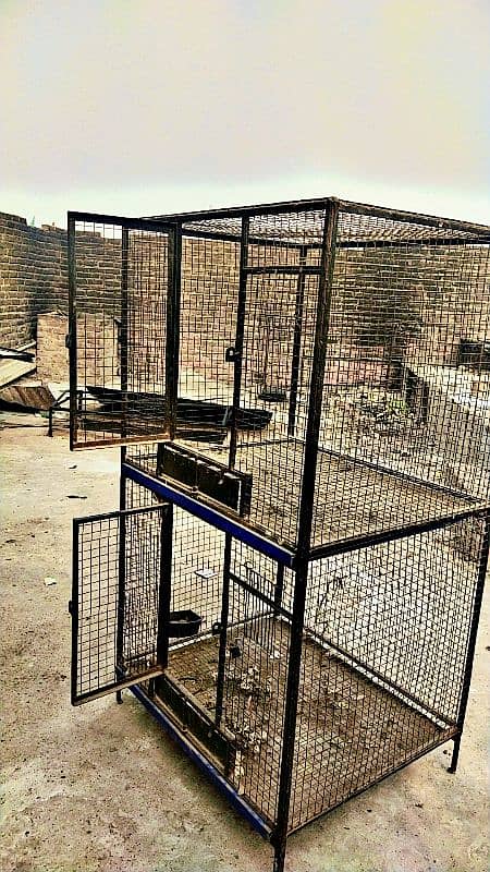 double cage wala lohe ka pinjra murga wala 0