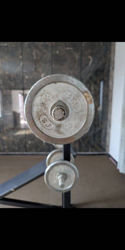 gym bench, rod, dumbbell, wrights 0