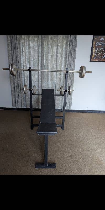 gym bench, rod, dumbbell, wrights 2