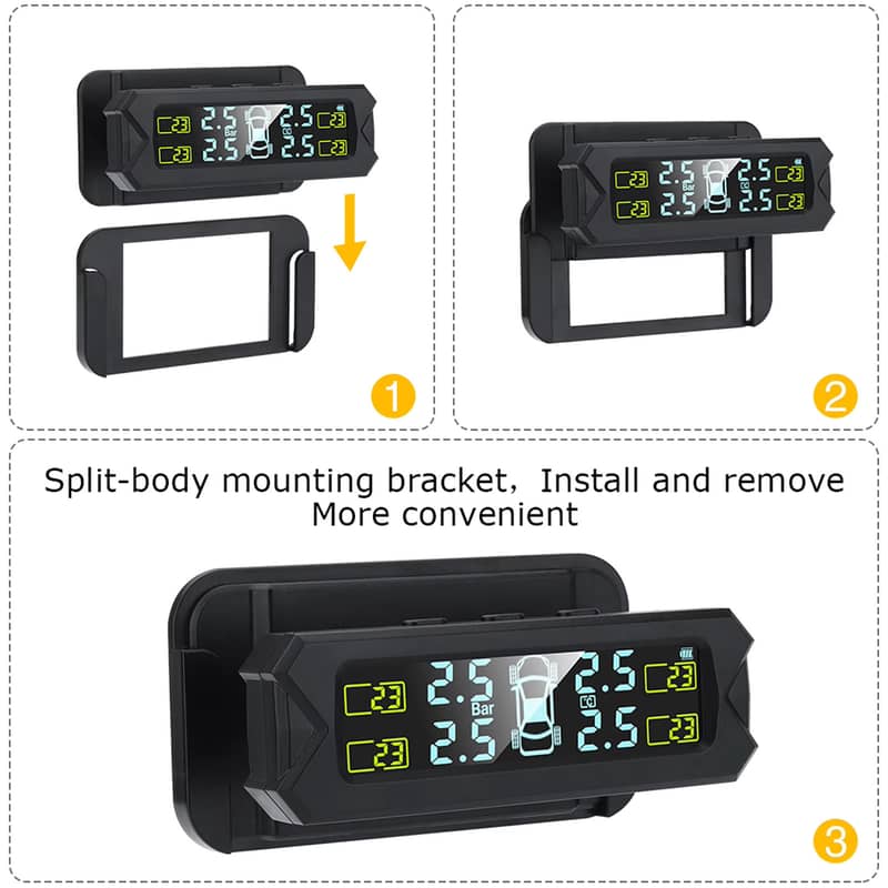 Tire Pressure Monitoring System, Solar charge, 4 External Sensors 1