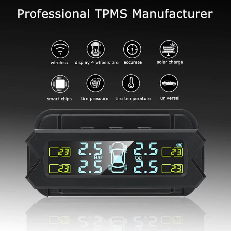 Tire Pressure Monitoring System, Solar charge, 4 External Sensors 3