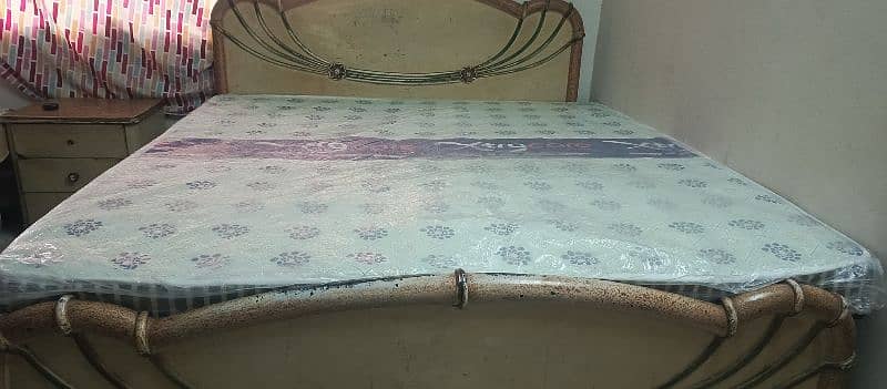 Double Bed with mattress dressing table and side tables 0