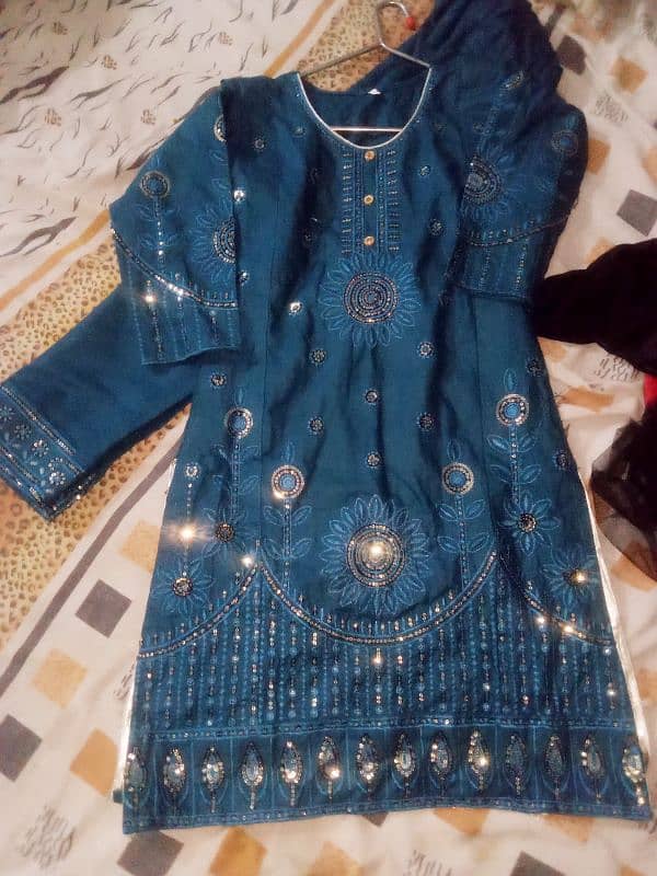 Beautiful dark blue shinning dress for 9 to 13  year old gir 0