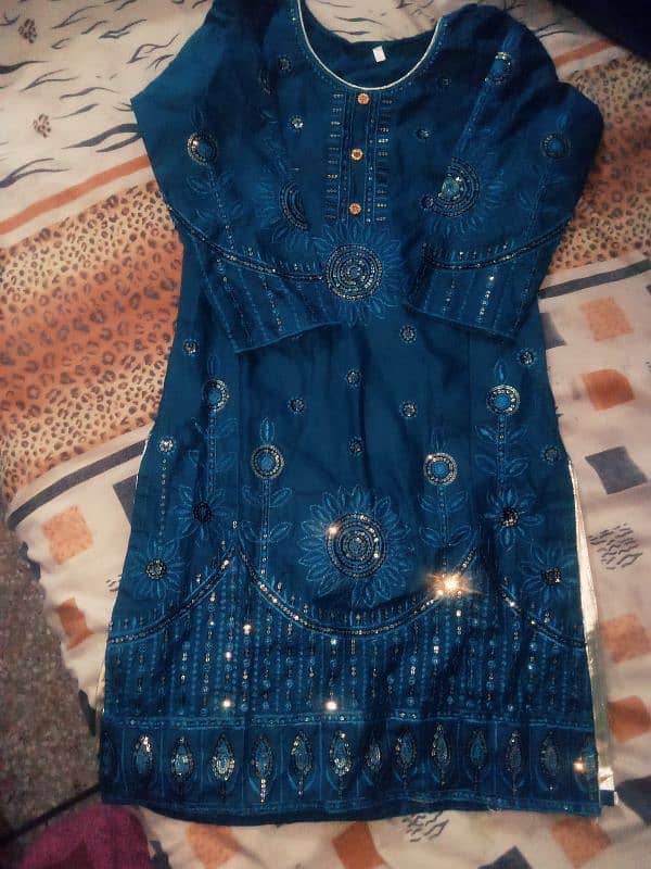 Beautiful dark blue shinning dress for 9 to 13  year old gir 3