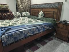 1 Double Bed with Mattress & Side tables, Dewaan and Dressing Table