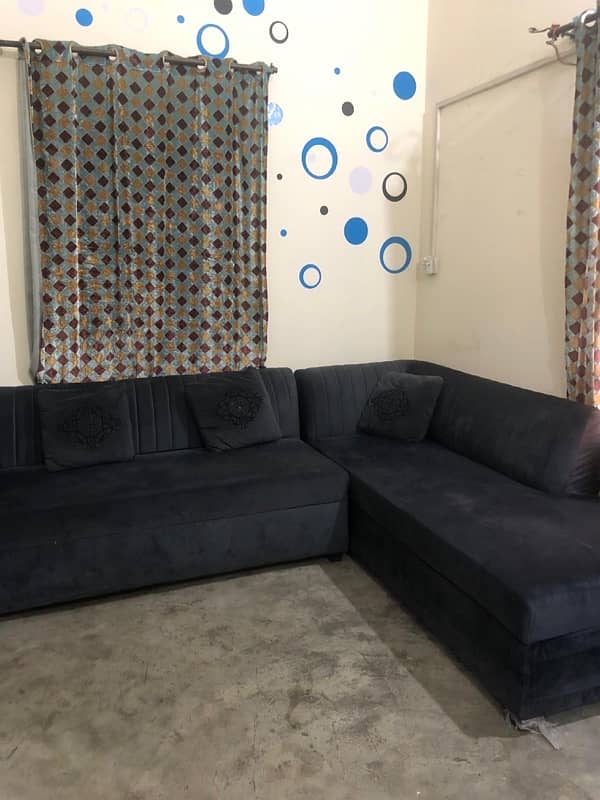 L shaped sofa and table for sale 2