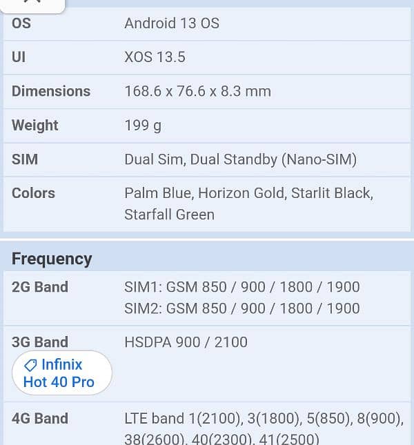 Infinix hot 40 pro 10/10 condition 3