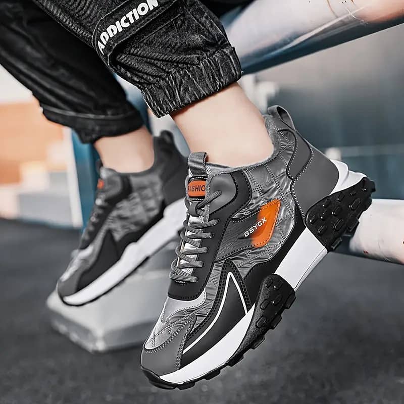 Men's Fashion Color Block Plush-Lined Warm Winter Sneakers 12