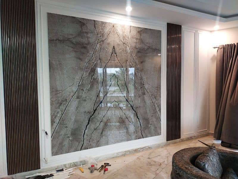 Pvc wall panels Sheets fluted Ceiling Wallpaper Glass Paper Curtain 3