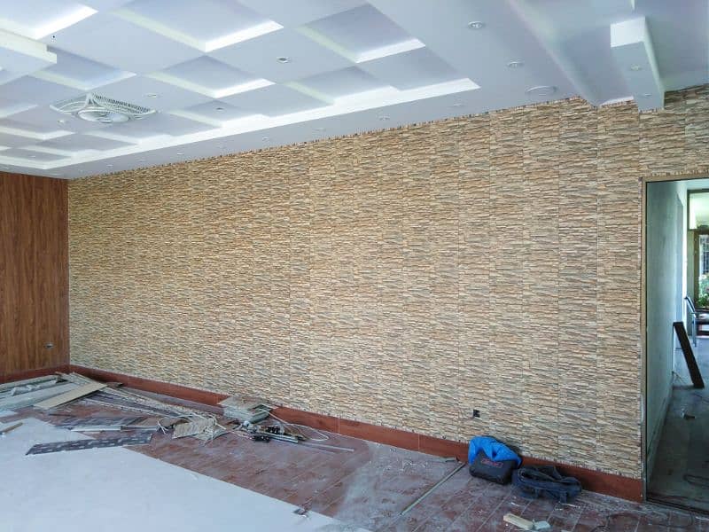 Pvc wall panels Sheets fluted Ceiling Wallpaper Glass Paper Curtain 11