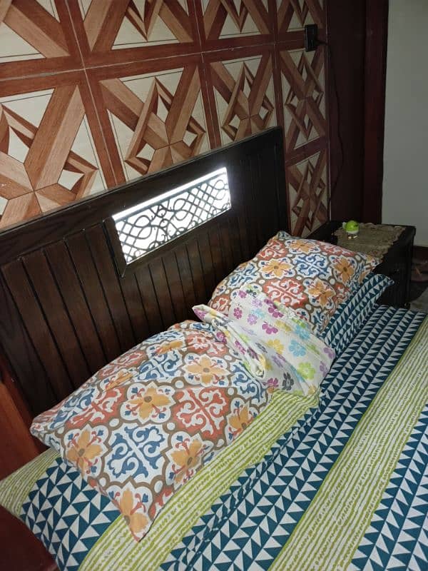 single bed with mattress with side table 2