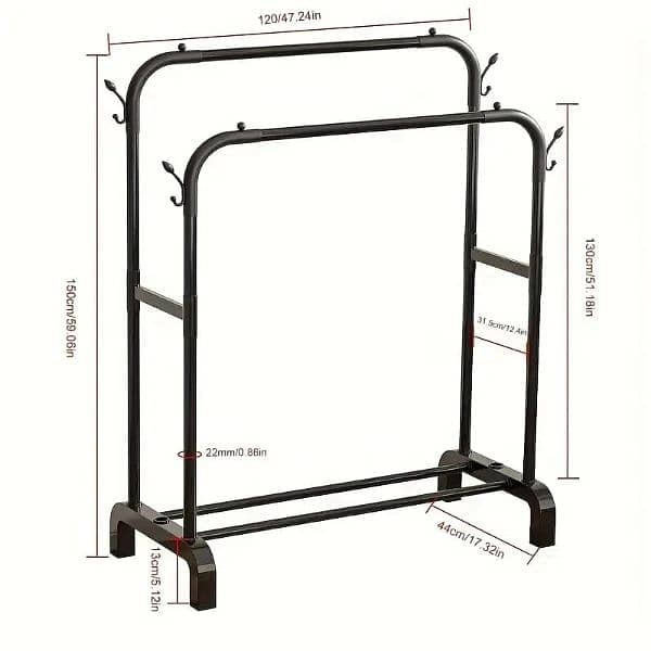 Iron alloy freestanding garment rack with shoeshelf metal clothing org 3