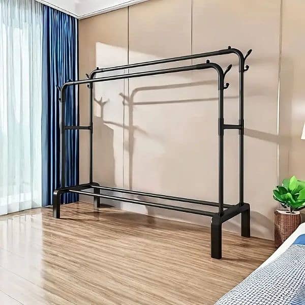 Iron alloy freestanding garment rack with shoeshelf metal clothing org 4