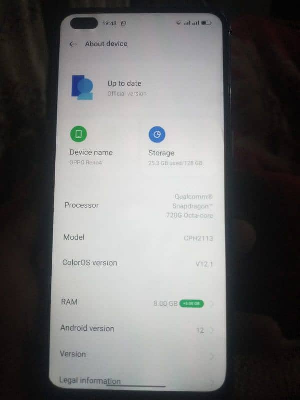 oppo Reno4 8+3/128panel new lagna hai PTI approve hai 8