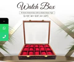 Wooden Watch Box With Glass Top