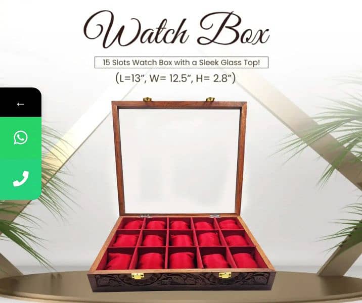 Wooden Watch Box With Glass Top 0