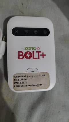 Zong 4g bolt+ device